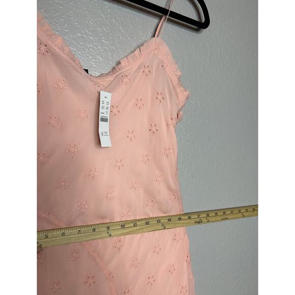 J.Crew Collection Pink Eyelet Maxi Slip Dress Size 12 Flowy Feminine Wedding - Picture 15 of 16